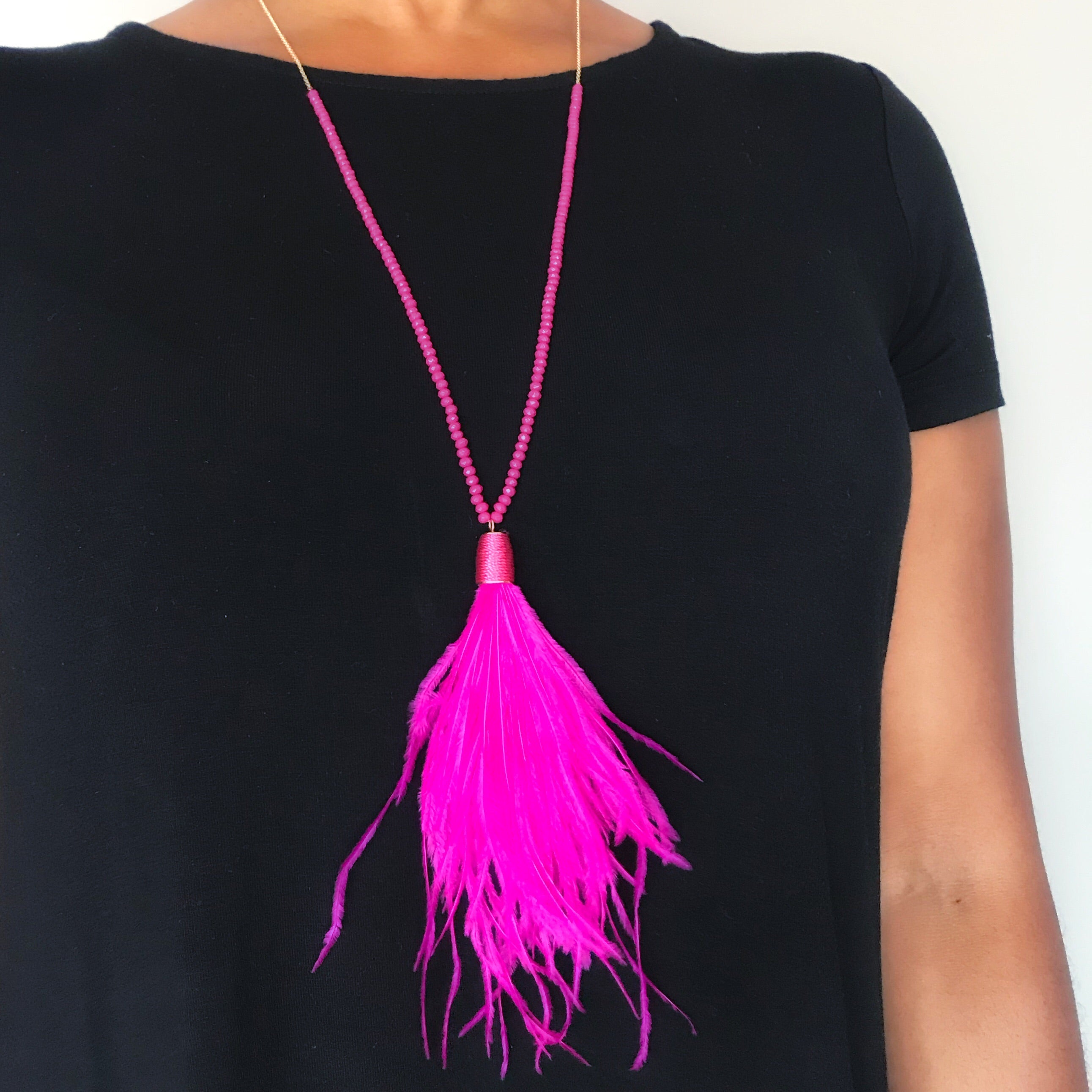 Light as a Feather - Long Beaded Necklace