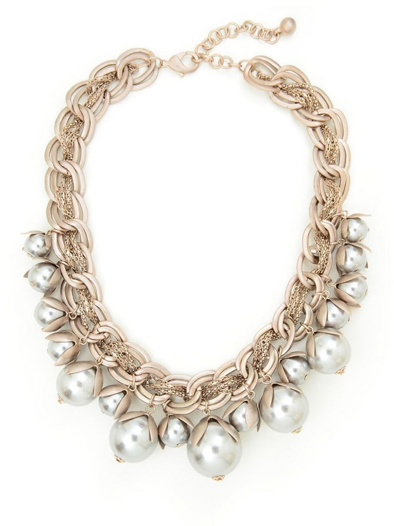 Silver Pearls collar necklace