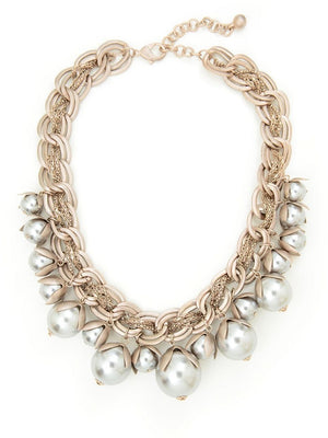 Silver Pearls collar necklace